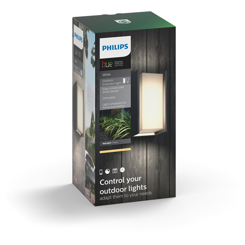Philips Hue W Turaco Vegglampe 1x9.5W Antrasitt Philips Hue W Turaco Vegglampe 1x9.5W Antrasitt
