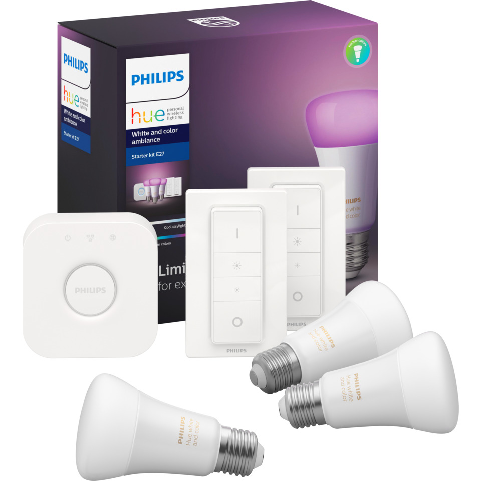 Philips Hue WCA E27 Lyskilde A60 10W Startsett Philips Hue WCA E27 Lyskilde A60 10W Startsett