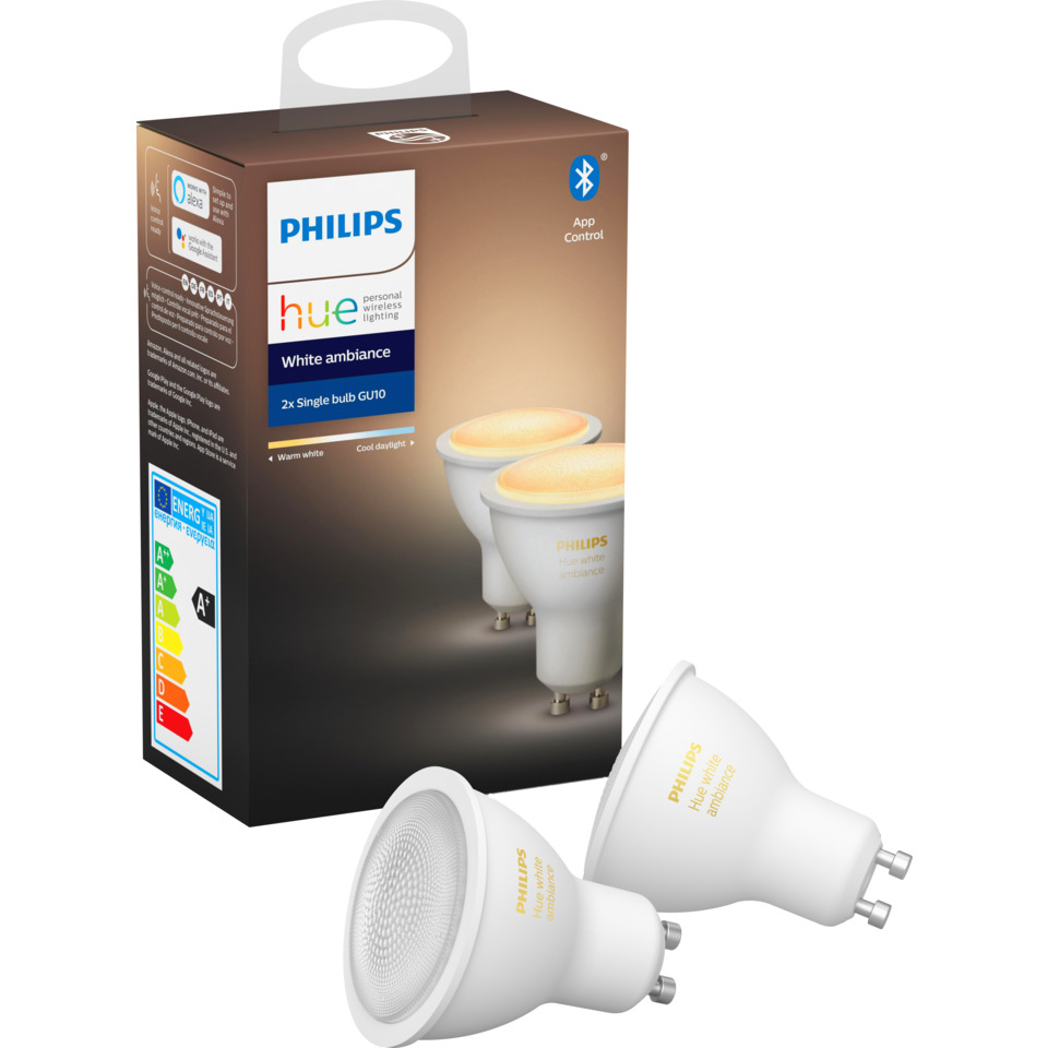 Philips Hue WA GU10 Lyskilde 6W 2pk Philips Hue WA GU10 Lyskilde 6W 2pk