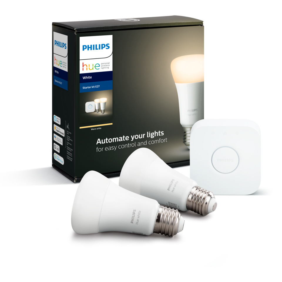 Philips Hue W E27 Lyskilde A60 9W 2pk m/bridge Philips Hue W E27 Lyskilde A60 9W 2pk m/bridge