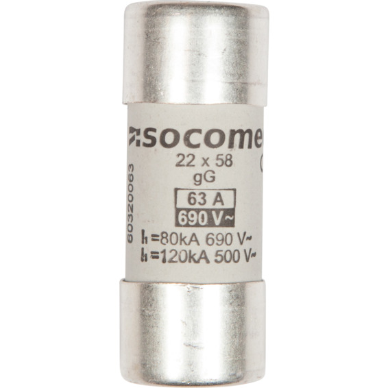 Sikring 63A gG 690V 22x58mm