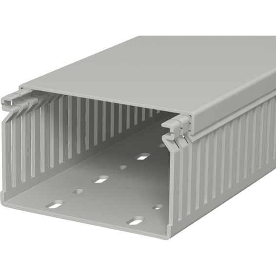 Slisset kanal LK 60100 med lokk grå PVC 100x60