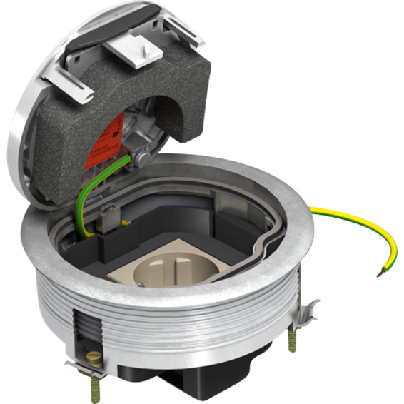 Gulvboks For Innfelling Med Enkel Stikk GESRC2HS Forkrommet Gulvboks For Innfelling Med Enkel Stikk GESRC2HS Forkrommet