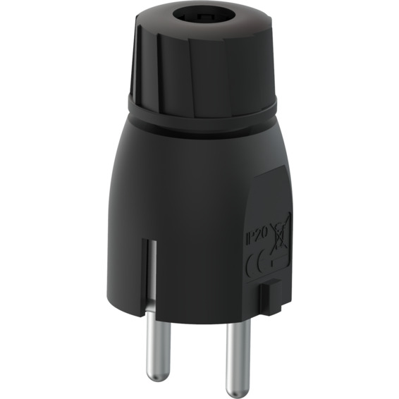 Namron Støpsel jord sort PVC