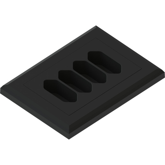 Namron Edge 4-veis Euro innfelt 1,5 matt sort