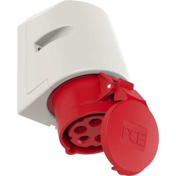 Stikkontakt Utvendig Skrå 16A 3Pol+N+J 400V 6H IP44