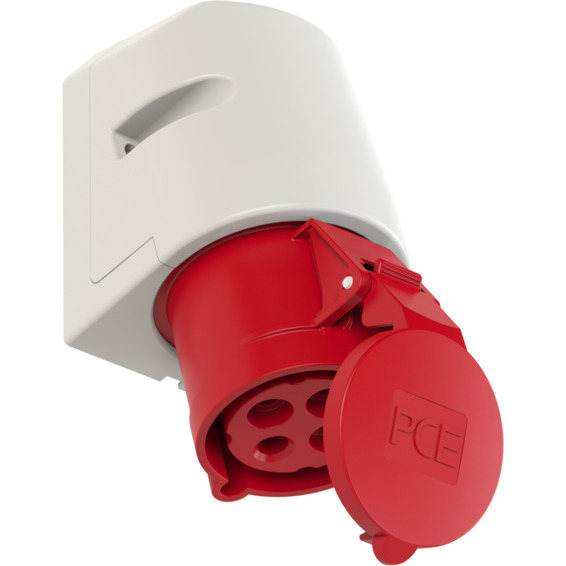 Stikkontakt Utvendig Skrå 32A 3Pol+J 400V 6H IP44