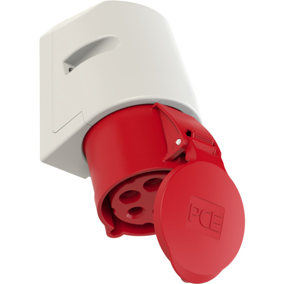 Stikkontakt Utvendig Skrå 32A 3Pol+N+J 400V 6H IP44