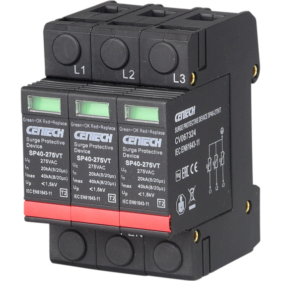 Overspenningsvern 3P type 2 pluggbar 275V