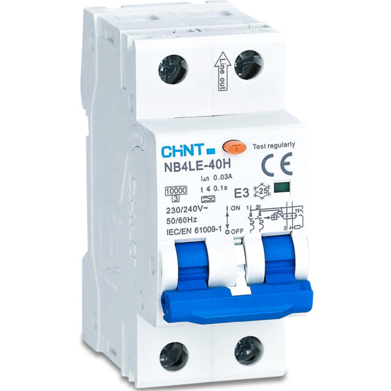 Jordfeilautomat elektronisk 2pol 10A BK-kar Type A 30mA 10kA