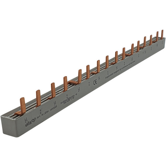Samleskinne stift S4/10 L1-N-L2-N-L3-N 10mm² 16 mod