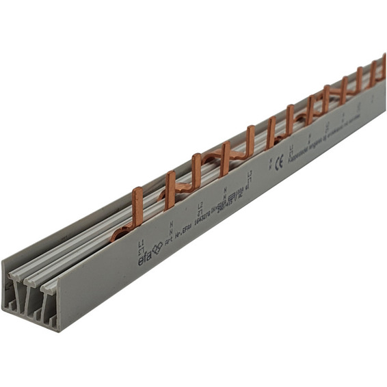 Samleskinne stift S4/16 L1-N-L2-N-L3-N 16mm² 1m