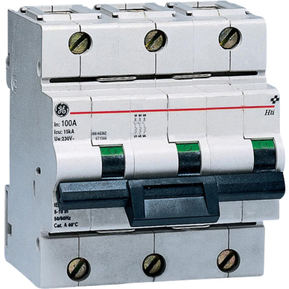 Effektbryter HTI 103 C 100A 3-Pol Modulær 10kA Effektbryter HTI 103 C 100A 3-Pol Modulær 10kA
