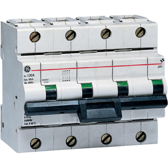 Effektbryter HTI 104 C 125A 4-Pol Modulær 10kA Effektbryter HTI 104 C 125A 4-Pol Modulær 10kA