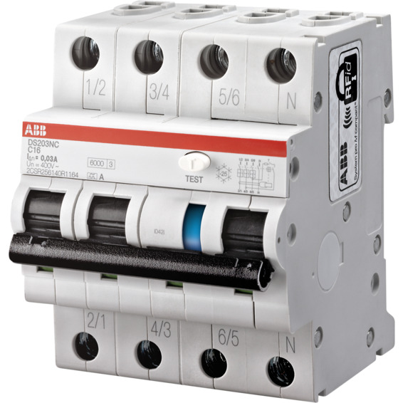 Jordfeilautomat DS203NC 4p B20A/30mA ABB