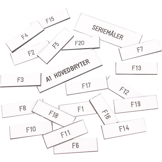 MERKESETT 230/400V FOR BOLIGSKAP/SENTRAL 1-20 CV010689 MERKESETT 230/400V FOR BOLIGSKAP/SENTRAL 1-20 CV010689