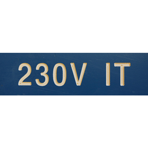 MERKESKILT 230V IT 25X80MM (BLÅ) CV020220 MERKESKILT 230V IT 25X80MM (BLÅ) CV020220