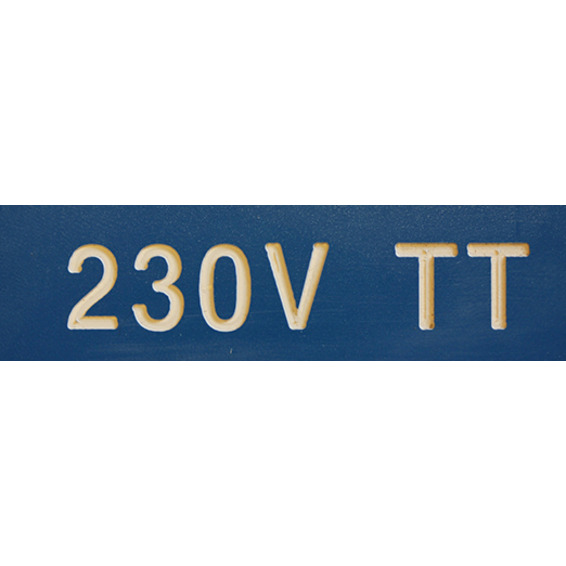 MERKESKILT 230V TT 25X80MM (BLÅ) CV020237 MERKESKILT 230V TT 25X80MM (BLÅ) CV020237