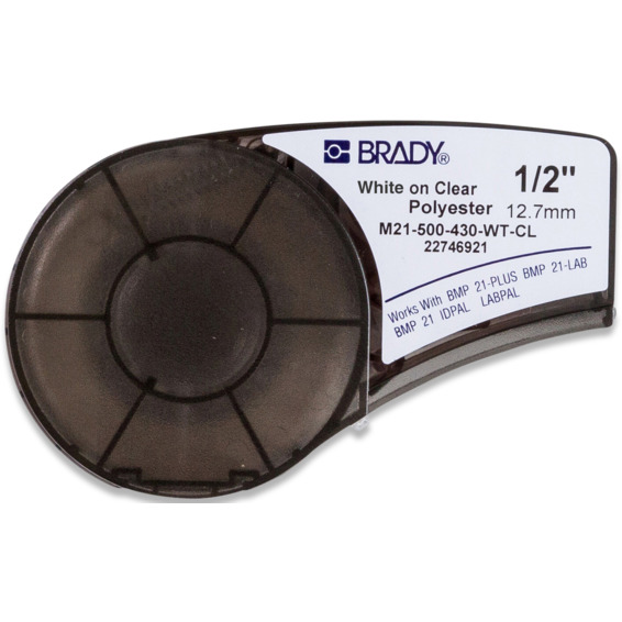 Brady M210 Polyester tape 12,7mm Hvit på Klar