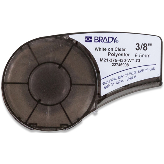 Brady M210 Polyester tape 9,53mm Hvit på Klar