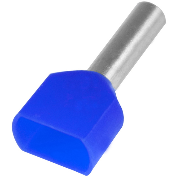 Isolert dobbel endehylse 2.5mm2-10 Blå