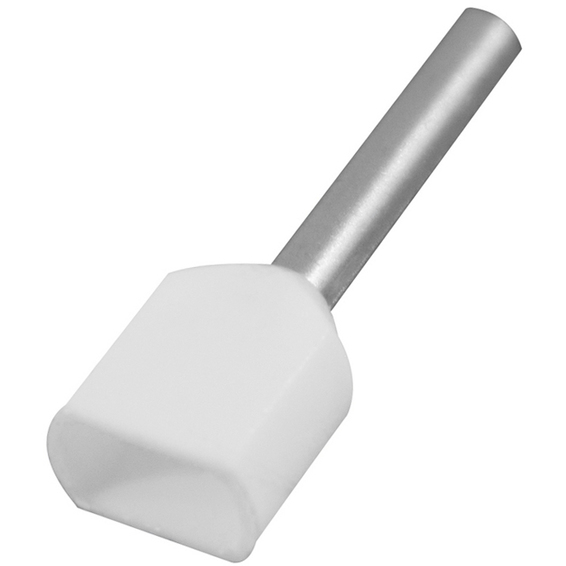 Isolert dobbel endehylse 0.75mm2-8 Hvit