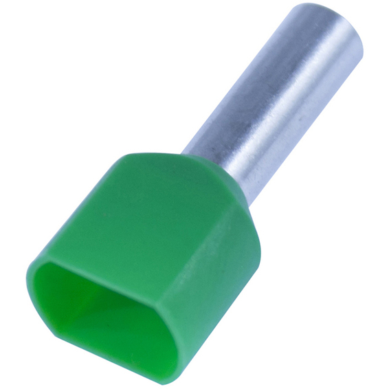 Isolert dobbel endehylse 16mm2-14 Grønn