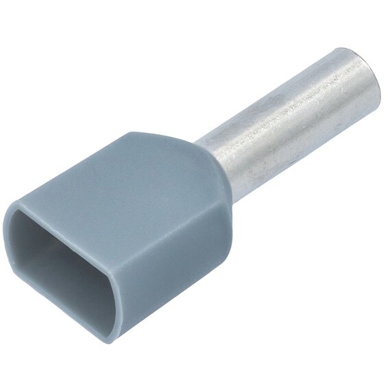 Isolert dobbel endehylse 4.0mm2-12 Grå