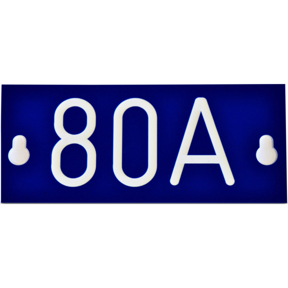 Merkeskilt blå 80A