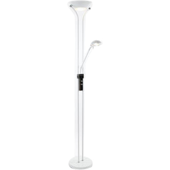 Augustus Gulvl. Hvit m/krom m/lesearm 1x230,1x50W Augustus Gulvl. Hvit m/krom m/lesearm 1x230,1x50W