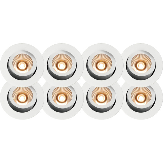 Namron Alfa reflektor Downlight WarmDim 10W matt hvit 8-pack produktbilde