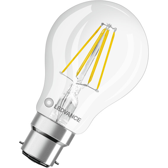 Ledvance LED lyspære CL A 6.5W 827 FIL CL B22D