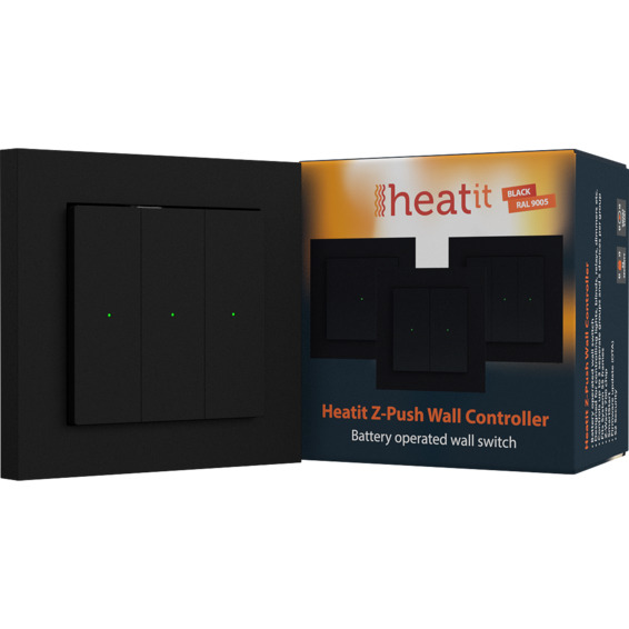 Heatit - Z-Push Veggkontroller - Sort