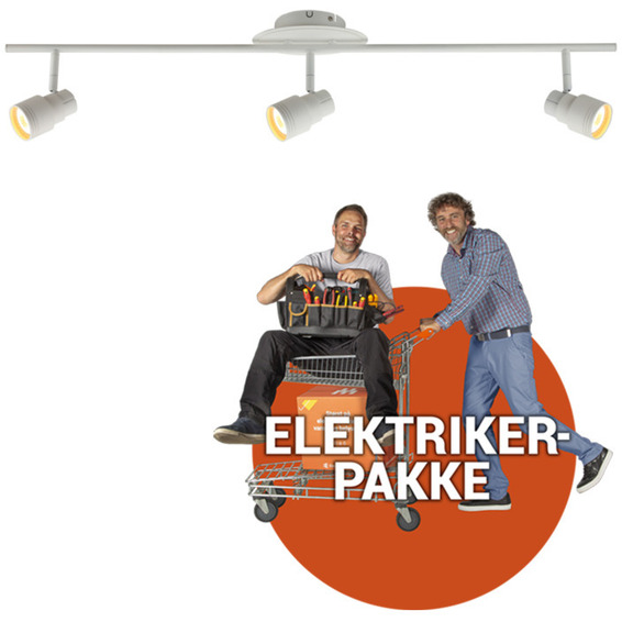 Ferdig montert lampe - Pluto 3 spot hvit Ferdig montert lampe - Pluto 3 spot hvit