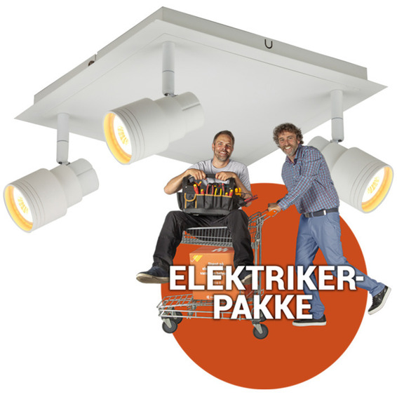 Ferdig montert lampe - Pluto 4-spot hvit Ferdig montert lampe - Pluto 4-spot hvit