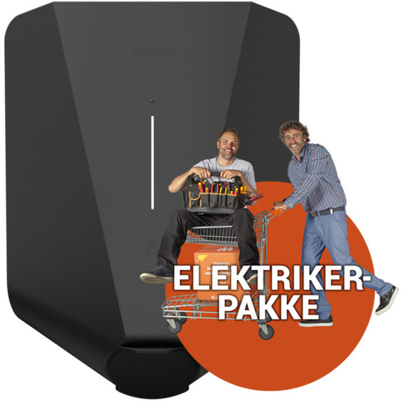 Ferdig montert elbillader - Easee 32A 3-fas 230V Sort Ferdig montert elbillader - Easee 32A 3-fas 230V Sort