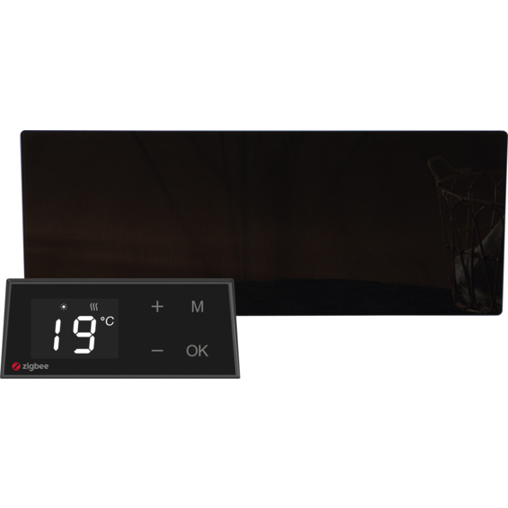 Namron panelovn glass zigbee 1500w sort