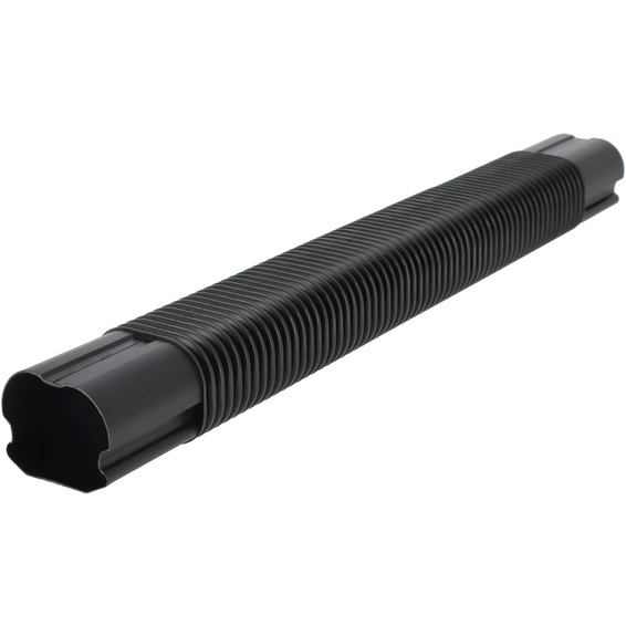 Fleksibelt bend, kanal, 80 x 60mm, sort,