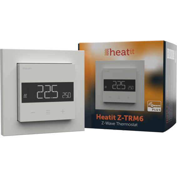 Heatit - Z-Wave - Z-TRM6 Hvit Termostat 16A RAL9003