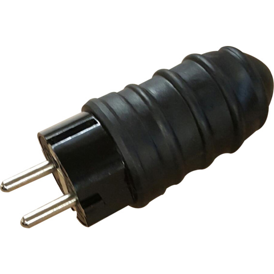 Støpsel Jord Gummiert IP44 Svart Støpsel Jord Gummiert IP44 Svart