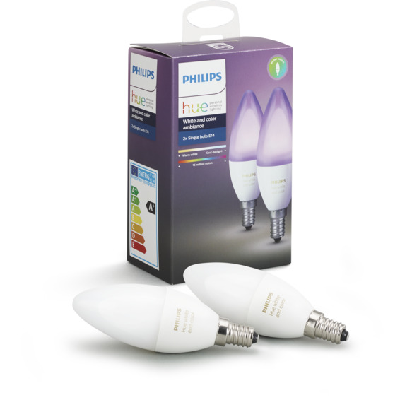 Philips Hue WCA E14 Lyskilde 6W 2pk Philips Hue WCA E14 Lyskilde 6W 2pk