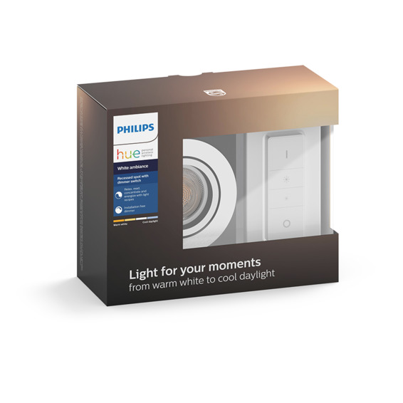 Philips Hue WA Milliskin Rund Downl 5.5W Hvit ink dim Philips Hue WA Milliskin Rund Downl 5.5W Hvit ink dim