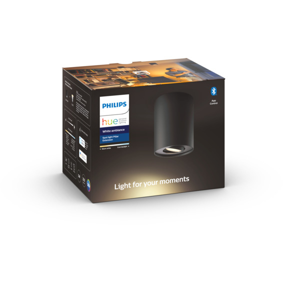Philips Hue WA Pillar Enkel Spot 5.5W Sort Philips Hue WA Pillar Enkel Spot 5.5W Hvit