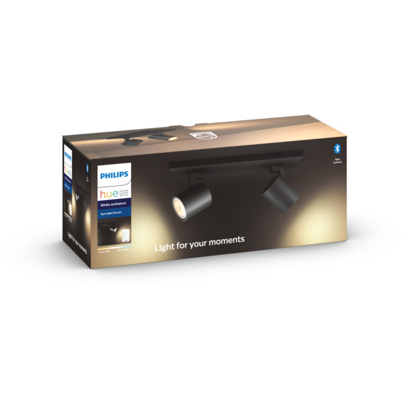 Philips Hue WA Runner Taklampe 2x5.5W Sort ink dim Philips Hue WA Runner Taklampe 2x5.5W Sort ink dim