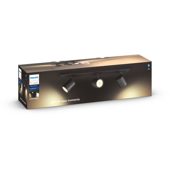 Philips Hue WA Runner Taklampe 3x5.5W Sort ink dim Philips Hue WA Runner Taklampe 3x5.5W Sort ink dim