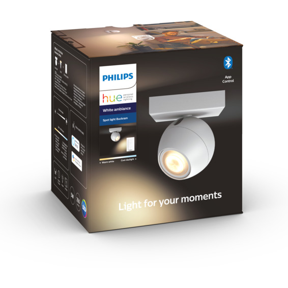 Philips Hue WA Buckram Tak/Vegglampe 5.5W Hvit ink dim Philips Hue WA Buckram Tak/Vegglampe 5.5W Hvit ink dim