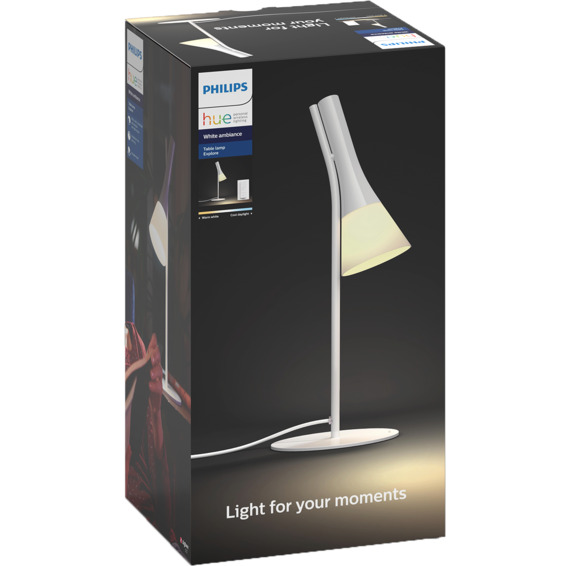 Philips Hue WA Explore Bordlampe 6W Hvit ink dim Philips Hue WA Explore Bordlampe 6W Hvit ink dim