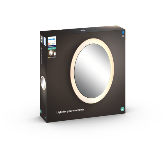 Philips Hue WA Adore Speillampe Rund 40W IP44 Hvit ink dim Philips Hue WA Adore Speillampe Rund 40W IP44 Hvit ink dim