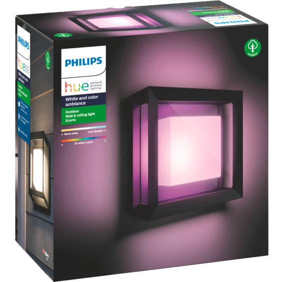 Philips Hue WCA Econic Vegg/Taklampe Sort Philips Hue WCA Econic Vegg/Taklampe Sort