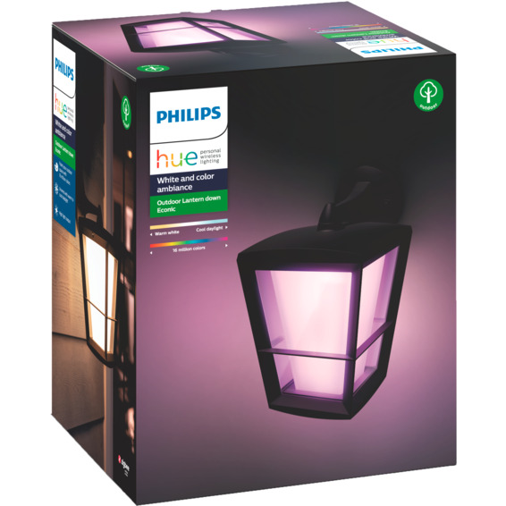 Philips Hue WCA Econic Vegglampe Ned Sort Philips Hue WCA Econic Vegglampe Ned Sort